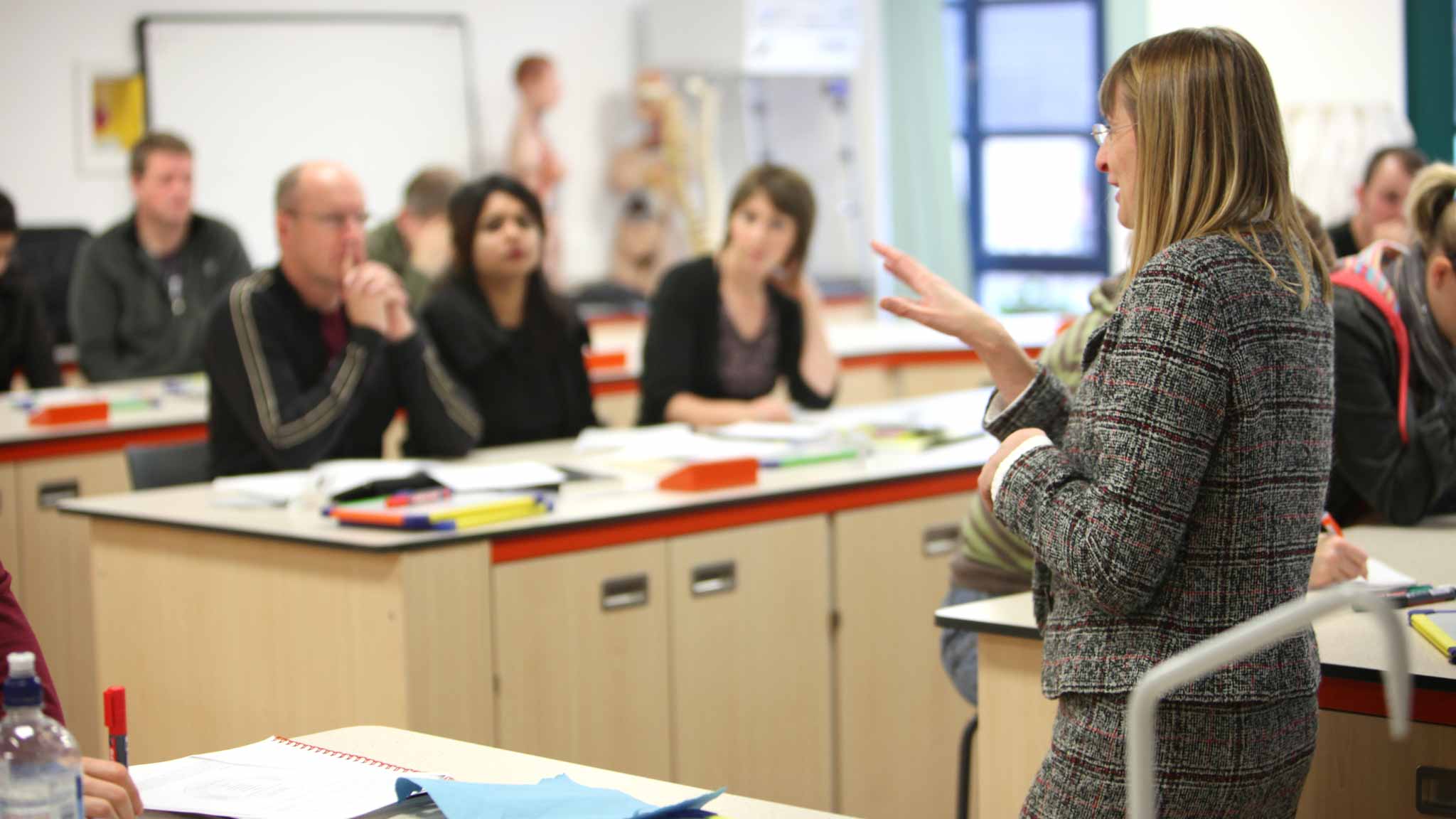 Teacher teaching classroom