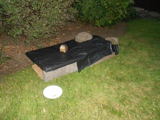 A hedgehog tunnel for a garden survey