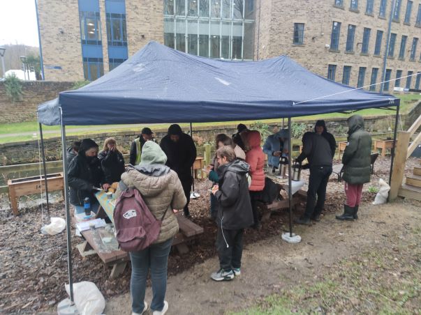 Kirklees College Students under the Gazebo