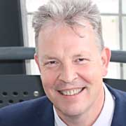 Professor Paul Bissell's looking up smiling