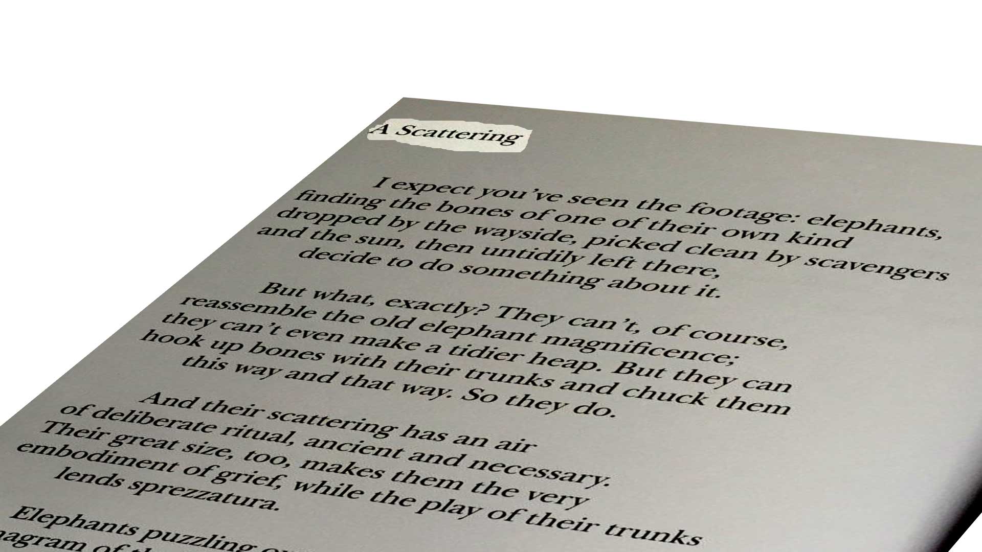 Christopher Reid's poem