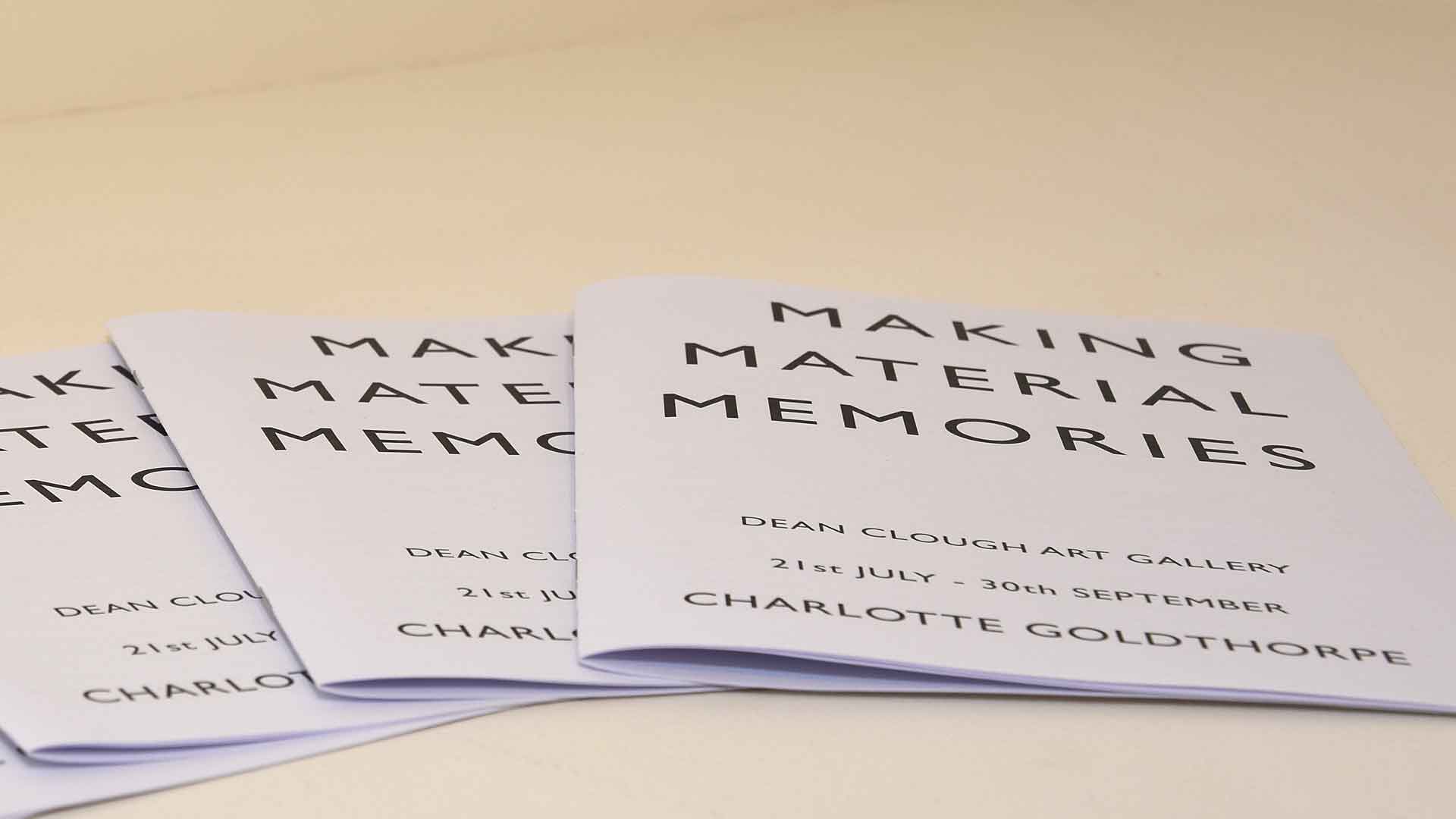 Programme to the Making Material Memories exhibition